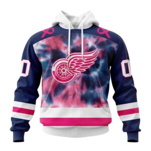 Personalized NHL Detroit Red Wings Hoodie Special Pink October Fight Breast Cancer Hoodie 1