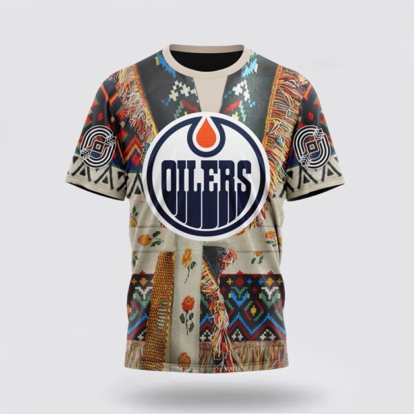 Personalized NHL Edmonton Oilers 3D T Shirt Special Native Costume Design T Shirt