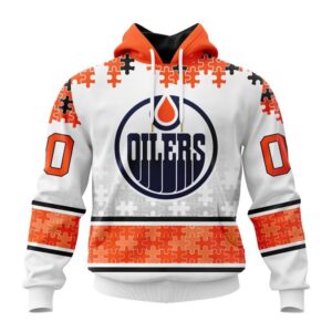 Personalized NHL Edmonton Oilers All Over Print Hoodie Special Autism Awareness Design With Home Jersey Style Hoodie 1