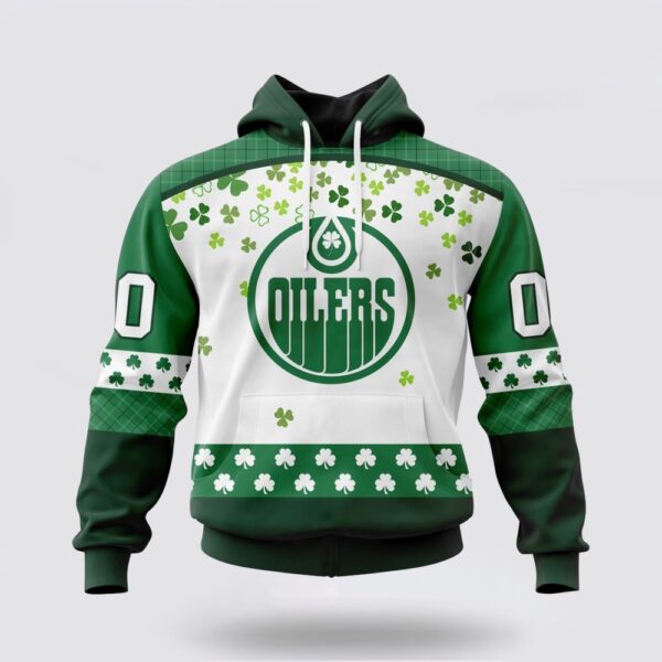 Personalized NHL Edmonton Oilers All Over Print Hoodie Special Design For St Patrick Day Hoodie
