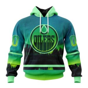 Personalized NHL Edmonton Oilers All Over Print Hoodie Special Design With Northern Light Full Printed Hoodie 1