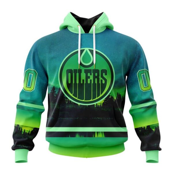 Personalized NHL Edmonton Oilers All Over Print Hoodie Special Design With Northern Light Full Printed Hoodie