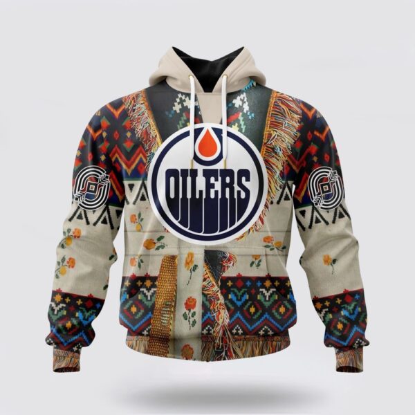 Personalized NHL Edmonton Oilers All Over Print Hoodie Special Native Costume Design Hoodie
