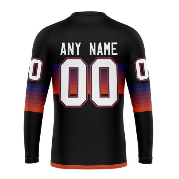Personalized NHL Edmonton Oilers Crewneck Sweatshirt Special Black And Gradient Design