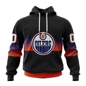 Personalized NHL Edmonton Oilers Hoodie Special Black And Gradient Design Hoodie 1