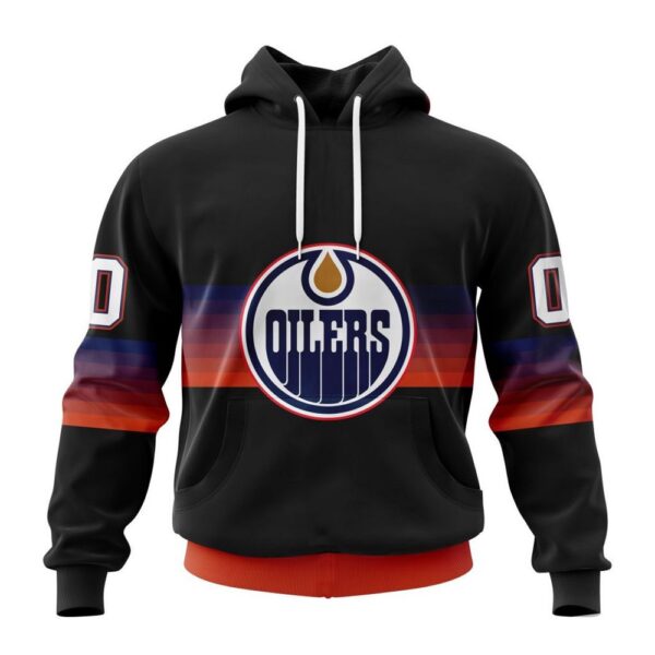Personalized NHL Edmonton Oilers Hoodie Special Black And Gradient Design Hoodie