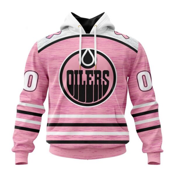 Personalized NHL Edmonton Oilers Hoodie Special Pink Fight Breast Cancer Design Hoodie