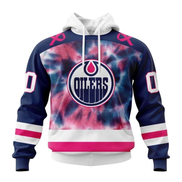 Personalized NHL Edmonton Oilers Hoodie Special Pink October Fight Breast Cancer Hoodie