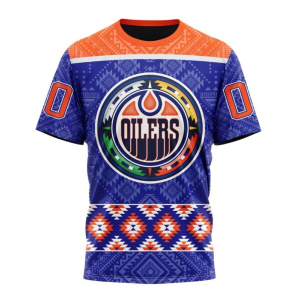 Personalized NHL Edmonton Oilers Special Design With Native Pattern ST2303 T-Shirt