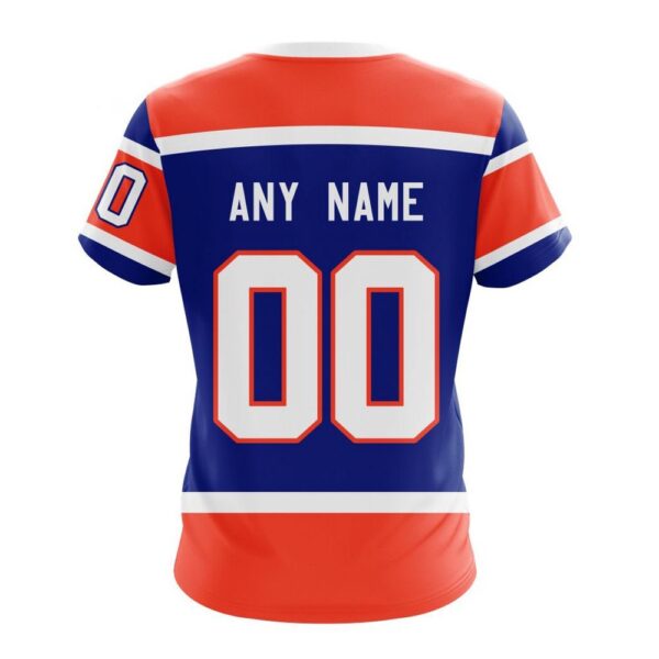 Personalized NHL Edmonton Oilers T-Shirt Blue 2024 Heritage Classic T-Shirt