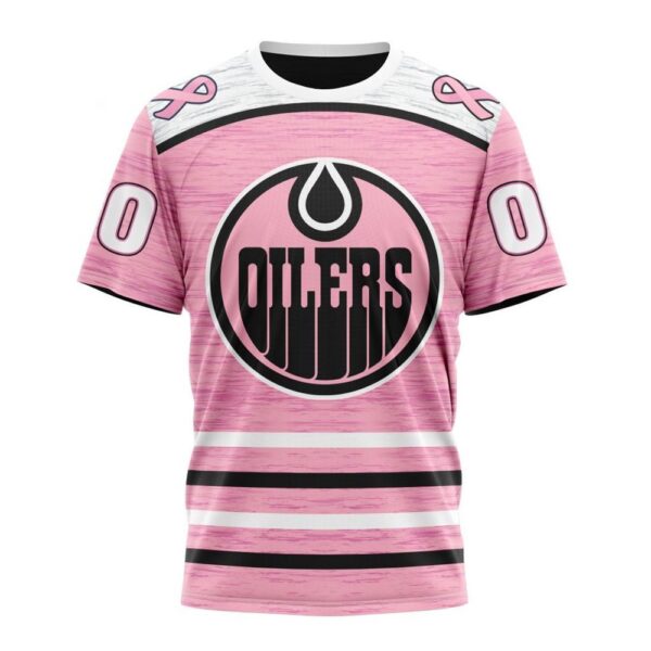 Personalized NHL Edmonton Oilers T-Shirt Special Pink Fight Breast Cancer Design T-Shirt