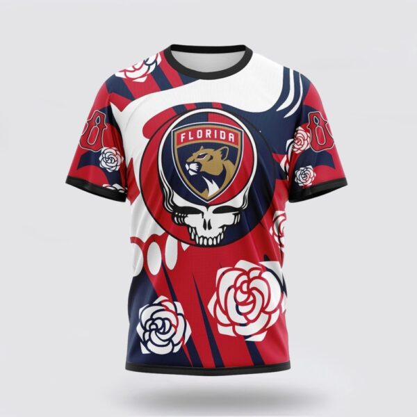 Personalized NHL Florida Panthers 3D T Shirt Special Grateful Dead Gathering Flowers Design T Shirt