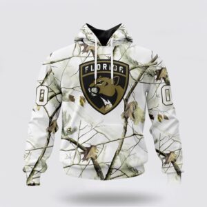 Personalized NHL Florida Panthers All Over Print Hoodie Special White Winter Hunting Camo Design Hoodie 1