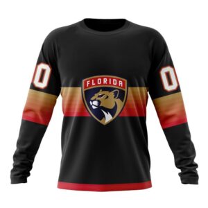 Personalized NHL Florida Panthers Crewneck Sweatshirt Special Black And Gradient Design 1