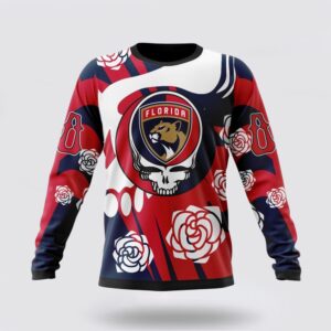 Personalized NHL Florida Panthers Crewneck Sweatshirt Special Grateful Dead Gathering Flowers Design Sweatshirt 1