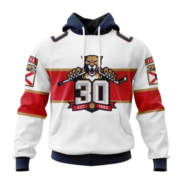 Personalized NHL Florida Panthers Hoodie 2024 Away With 30th Anniversary Logo Hoodie