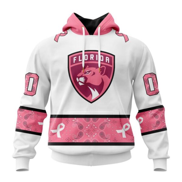 Personalized NHL Florida Panthers Hoodie In Classic Style With Paisley In October We Wear Pink Breast Cancer Hoodie