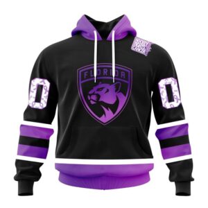 Personalized NHL Florida Panthers Hoodie Special Black Hockey Fights Cancer Kits Hoodie 1