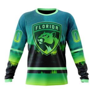 Personalized NHL Florida Panthers Special Crewneck Sweatshirt Design With Northern Light Full Printed Sweatshirt 1