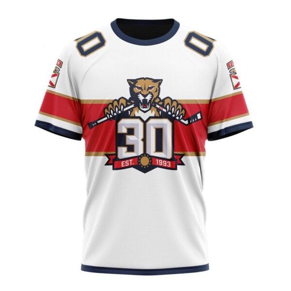 Personalized NHL Florida Panthers T-Shirt 2024 Away With 30th Anniversary Logo T-Shirt