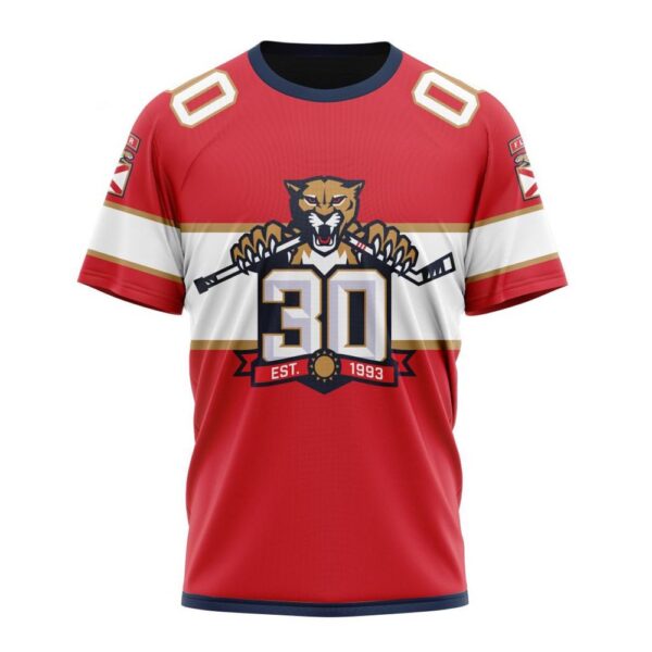 Personalized NHL Florida Panthers T-Shirt 2024 Home With 30th Anniversary Logo T-Shirt