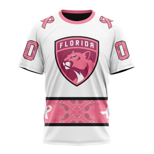 Personalized NHL Florida Panthers T-Shirt In Classic Style With Paisley In October We Wear Pink Breast Cancer T-Shirt