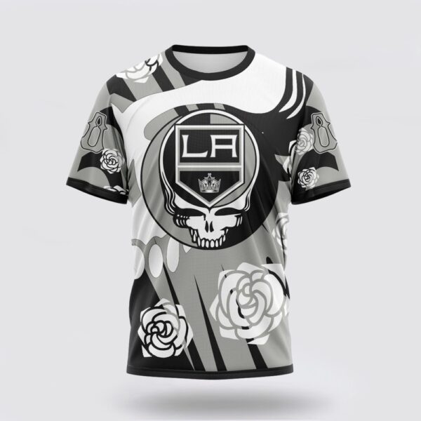 Personalized NHL Los Angeles Kings 3D T Shirt Special Grateful Dead Gathering Flowers Design T Shirt