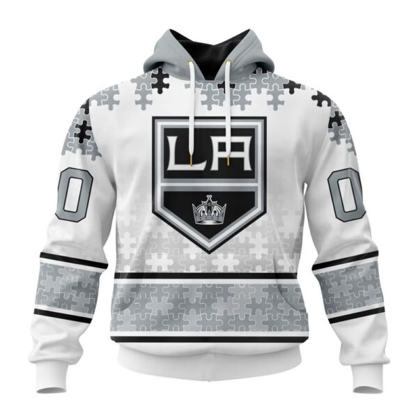 Personalized NHL Los Angeles Kings All Over Print Hoodie Special Autism Awareness Design With Home Jersey Style Hoodie