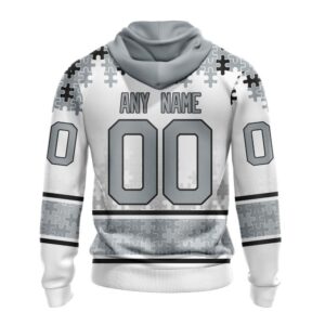 Personalized NHL Los Angeles Kings All Over Print Hoodie Special Autism Awareness Design With Home Jersey Style Hoodie 2