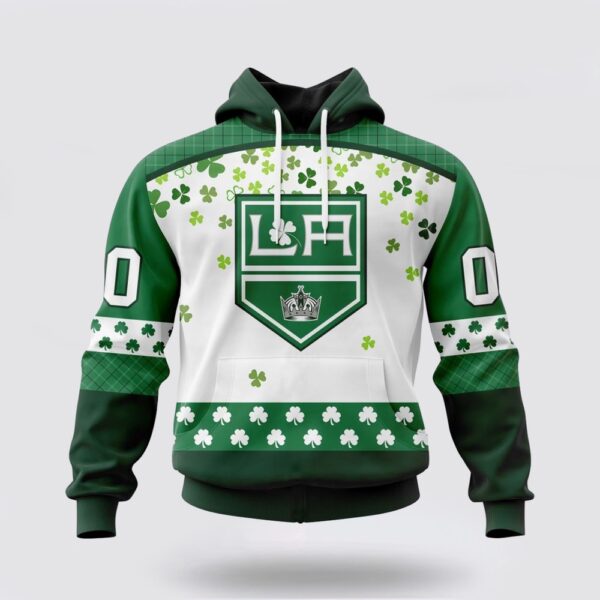 Personalized NHL Los Angeles Kings All Over Print Hoodie Special Design For St Patrick Day Hoodie