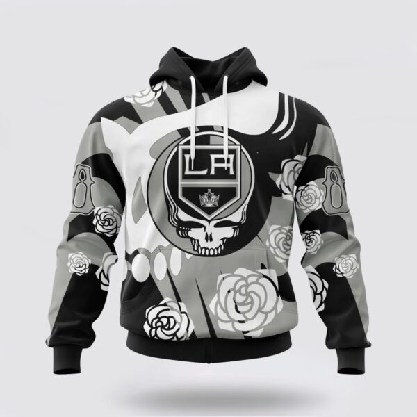 Personalized NHL Los Angeles Kings All Over Print Hoodie Special Grateful Dead Gathering Flowers Design Hoodie