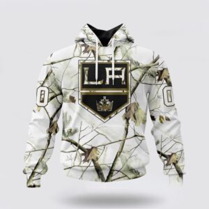 Personalized NHL Los Angeles Kings All Over Print Hoodie Special White Winter Hunting Camo Design Hoodie 1