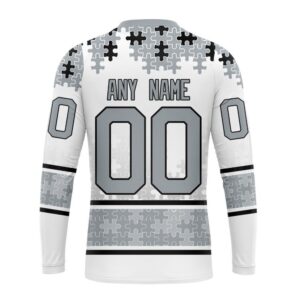 Personalized NHL Los Angeles Kings Crewneck Sweatshirt Special Autism Awareness Design With Home Jersey Style 2