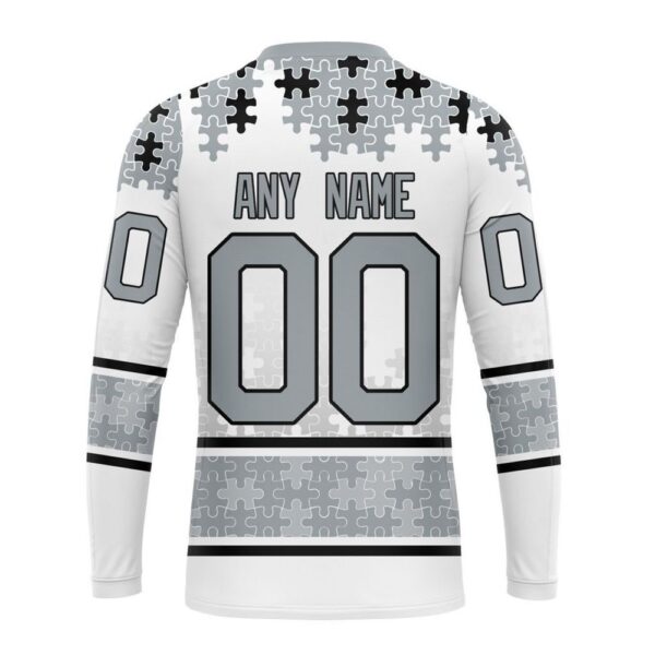 Personalized NHL Los Angeles Kings Crewneck Sweatshirt Special Autism Awareness Design With Home Jersey Style