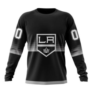 Personalized NHL Los Angeles Kings Crewneck Sweatshirt Special Black And Gradient Design 1