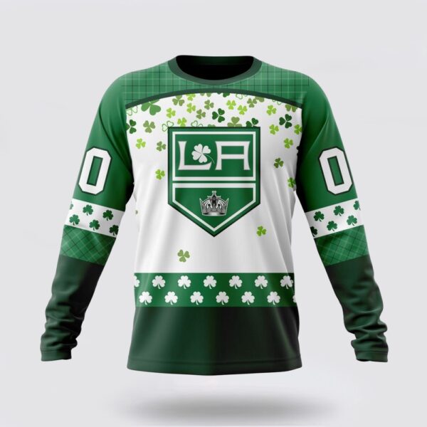 Personalized NHL Los Angeles Kings Crewneck Sweatshirt Special Design For St Patrick Day Sweatshirt