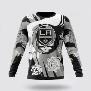 Personalized NHL Los Angeles Kings Crewneck Sweatshirt Special Grateful Dead Gathering Flowers Design Sweatshirt 1