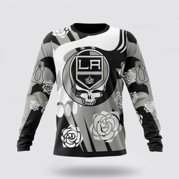 Personalized NHL Los Angeles Kings Crewneck Sweatshirt Special Grateful Dead Gathering Flowers Design Sweatshirt