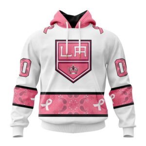 Personalized NHL Los Angeles Kings Hoodie In Classic Style With Paisley In October We Wear Pink Breast Cancer Hoodie 1