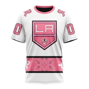 Personalized NHL Los Angeles Kings T Shirt In Classic Style With Paisley In October We Wear Pink Breast Cancer T Shirt 1