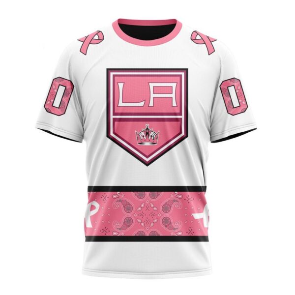 Personalized NHL Los Angeles Kings T-Shirt In Classic Style With Paisley In October We Wear Pink Breast Cancer T-Shirt