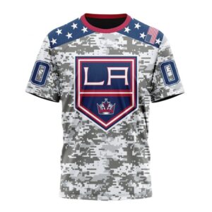 Personalized NHL Los Angeles Kings T Shirt Special Camo Design For Veterans Day T Shirt 1