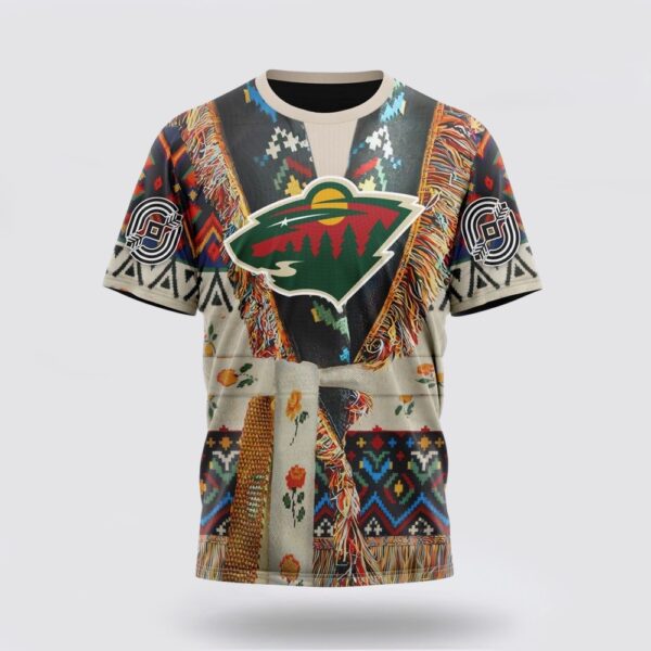 Personalized NHL Minnesota Wild 3D T Shirt Special Native Costume Design T Shirt