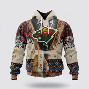 Personalized NHL Minnesota Wild All Over Print Hoodie Special Native Costume Design Hoodie 1