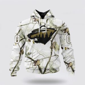 Personalized NHL Minnesota Wild All Over Print Hoodie Special White Winter Hunting Camo Design Hoodie 1