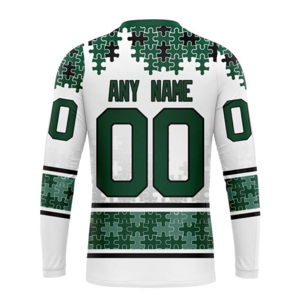 Personalized NHL Minnesota Wild Crewneck Sweatshirt Special Autism Awareness Design With Home Jersey Style