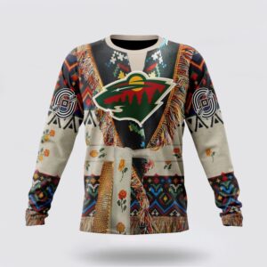 Personalized NHL Minnesota Wild Crewneck Sweatshirt Specialized Special Native Costume Design Sweatshirt 1