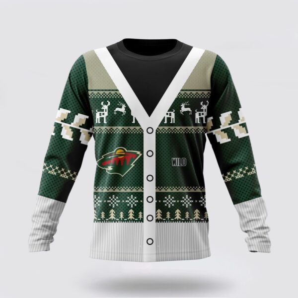 Personalized NHL Minnesota Wild Crewneck Sweatshirt Specialized Unisex Sweater For Chrismas Season Sweatshirt