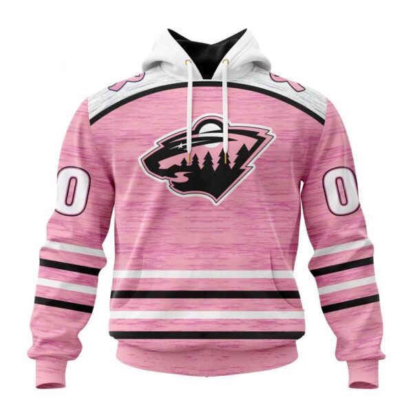 Personalized NHL Minnesota Wild Hoodie Special Pink Fight Breast Cancer Design Hoodie