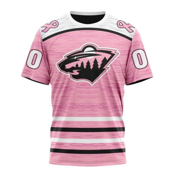 Personalized NHL Minnesota Wild T-Shirt Special Pink Fight Breast Cancer Design T-Shirt